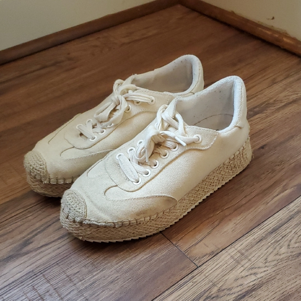 JLO Cream Canvas Espadrille Sneakers